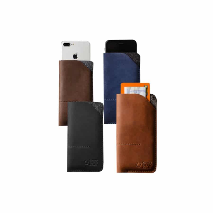 Peněženka / kožené pouzdro pro iPhone a Samsung