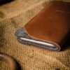 Kožené pouzdro / peněženka na iPhone vlněná ochrana