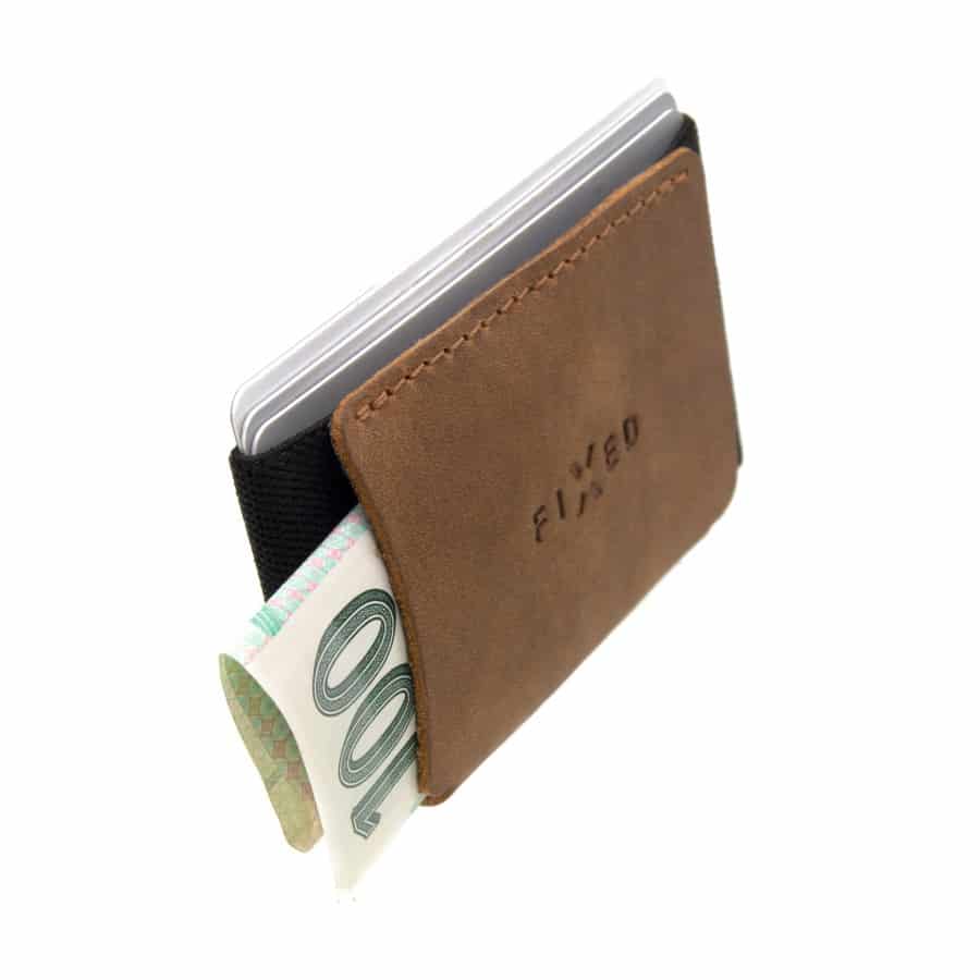 Kožená slim peněženka Fixed Smile Tiny hnědá na bankovky