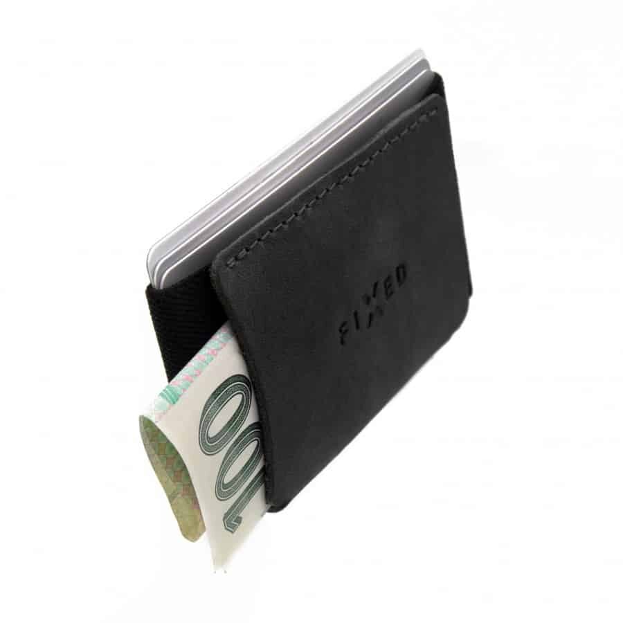 Kožená slim peněženka Fixed Smile Tiny černá na bankovky