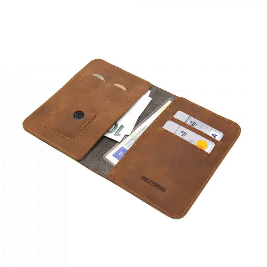 hnědá velká kožená peněženka Fixed Smile Wallet XL