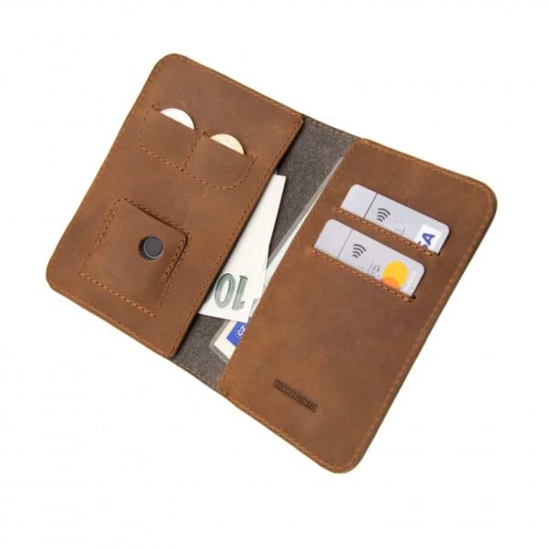 hnědá Chytrá kožená peněženka Fixed Smile Wallet XL