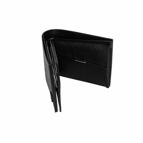 klasická černá Kožená peněženka Wide Bewooden