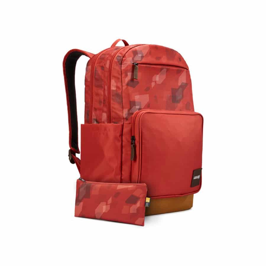 červený batoh do s školy se vzorem