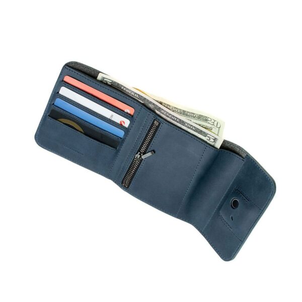 Chytrá pánská kožená peněženka Fixed Classic modrá