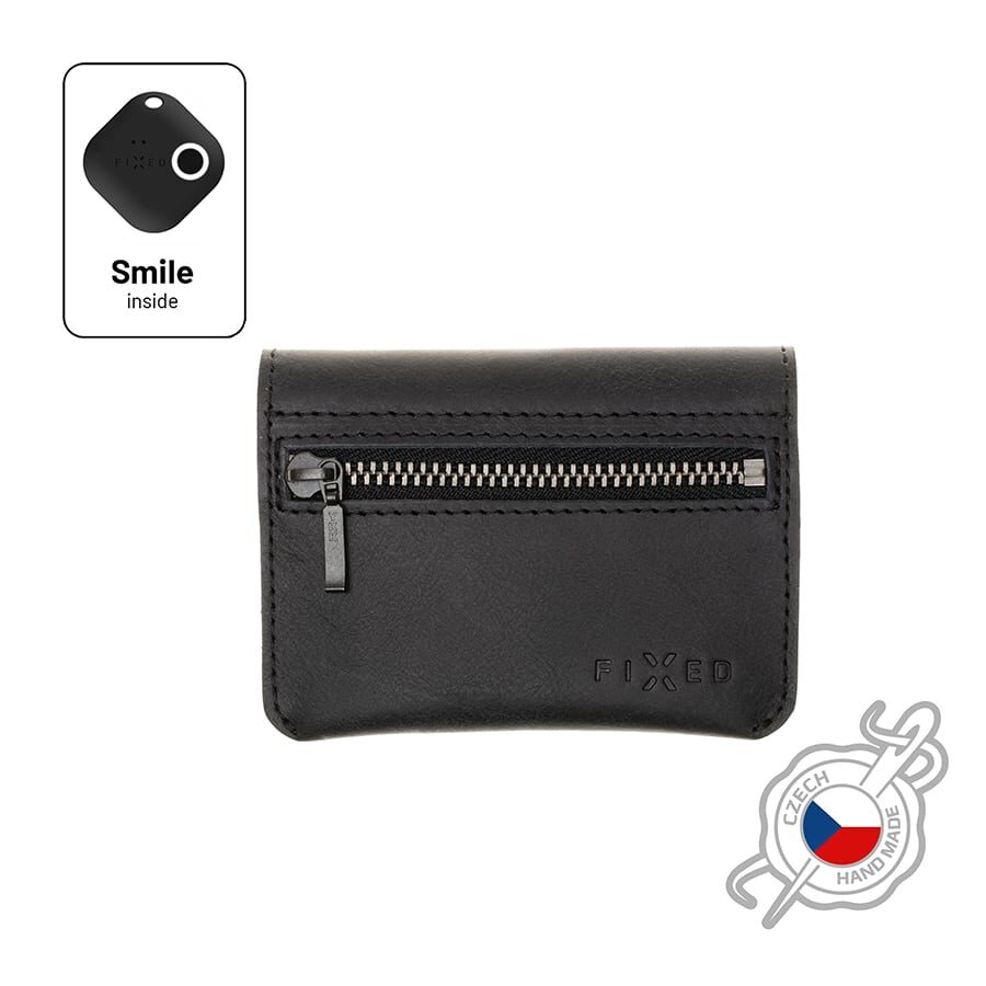 Chytrá pánská kožená peněženka Fixed Smile Tripple černá