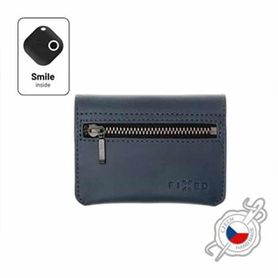Chytrá pánská kožená peněženka Fixed Smile Tripple modrá