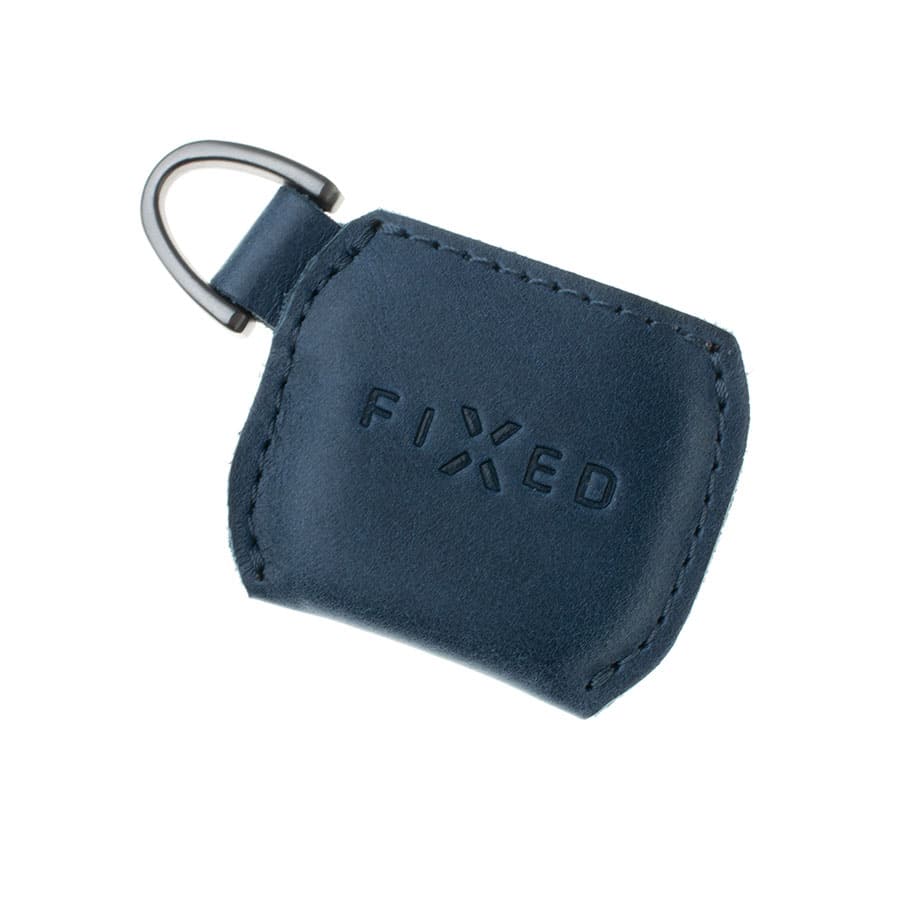 modrý kožení přívěsek na klíče Fixed s trackerem