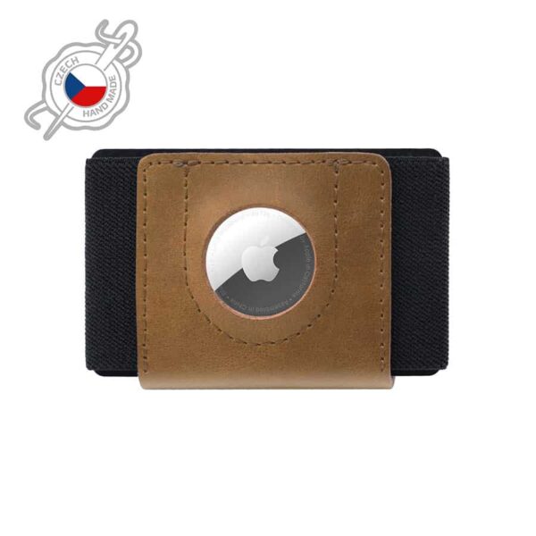Kožená slim peněženka Fixed Tiny pro AirTag hnědá