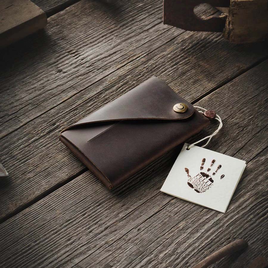 Minimalistická kožená peněženka Crazy Horse Craft tmavě hnědá