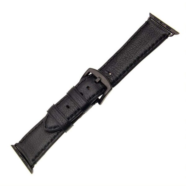 černý kožený pásek apple watch